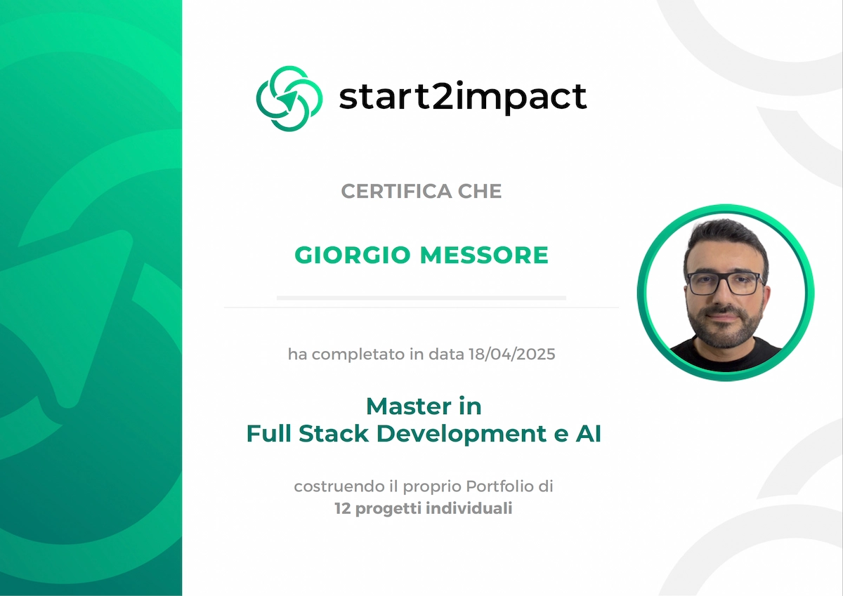 Attestato Start2Impact